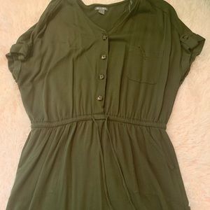 Large Army green dress with pockets.